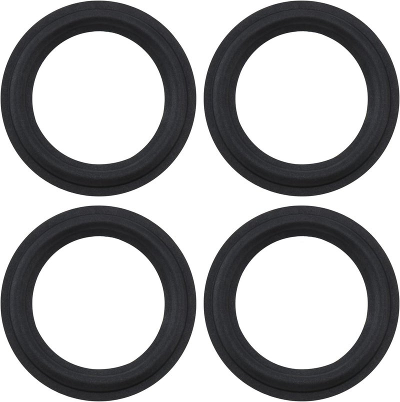 ECSiNG 4PCS 6.5 Inch Speaker Foam Edge Surround Replacement Part Speaker Surrounds Repair Kit Inner Diameter 106mm Outer Diameter 152.7mm for Speaker Repair DIY Black - Image 1